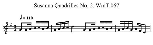 Susanna Quadrilles No. 2. WmT.067 - staff notation