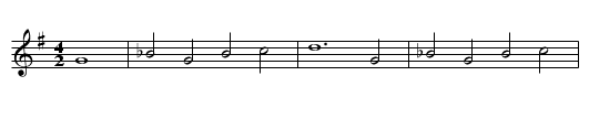 Susanna, willt du mit? - staff notation