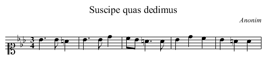 Suscipe quas dedimus - staff notation