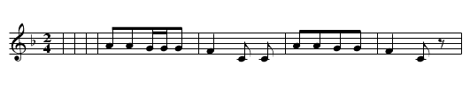 Suse, Buebiken, suse, - staff notation