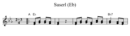 Suserl (Eb) - staff notation
