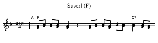 Suserl (F) - staff notation