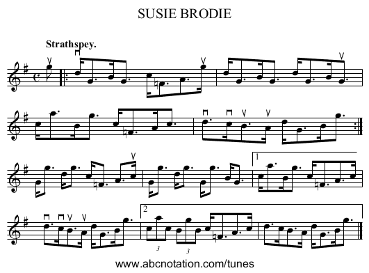SUSIE BRODIE - staff notation