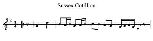 Sussex Cotillion - staff notation