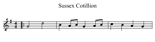 Sussex Cotillion - staff notation