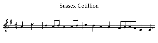 Sussex Cotillion - staff notation