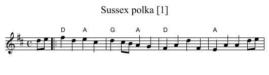Sussex polka [1] - staff notation