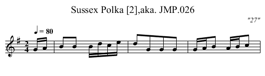Sussex Polka [2],aka. JMP.026 - staff notation