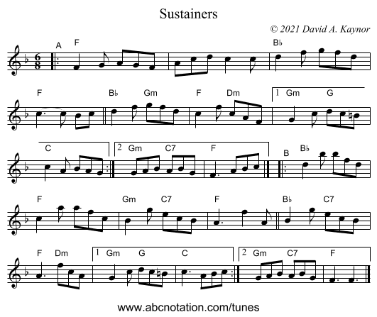 Sustainers - staff notation