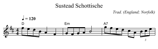 Sustead Schottische - staff notation