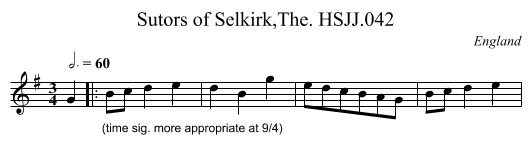 Sutors of Selkirk,The. HSJJ.042 - staff notation