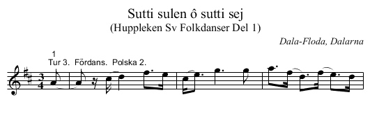Sutti sulen ô sutti sej - staff notation
