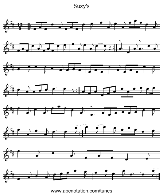 Suzy's - staff notation