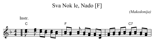 Sva Nok le, Nado [F] - staff notation