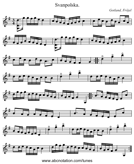 Svanpolska. - staff notation