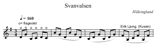 Svanvalsen - staff notation