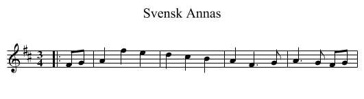 Svensk Annas - staff notation