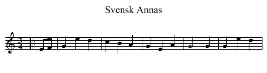 Svensk Annas - staff notation