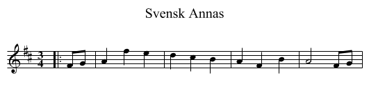 Svensk Annas - staff notation