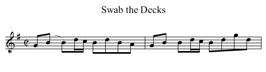 Swab the Decks - staff notation