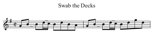 Swab the Decks - staff notation