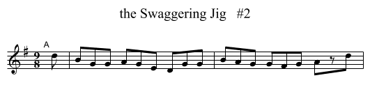 Swaggering Jig   #2, the  - staff notation