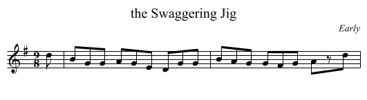 Swaggering Jig, the  - staff notation