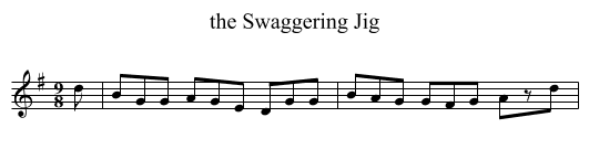 Swaggering Jig, the  - staff notation