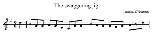 swaggering jig, The  - staff notation