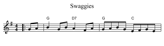 Swaggies - staff notation