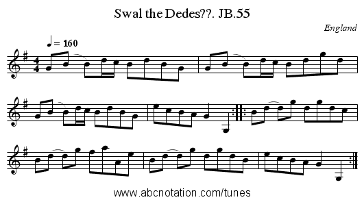 Swal the Dedes??. JB.55 - staff notation