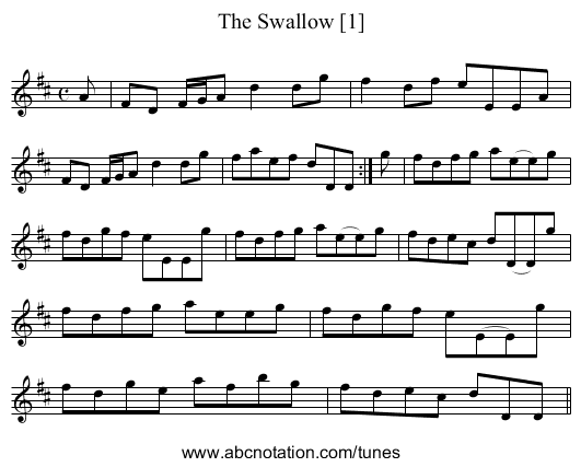 Swallow [1], The - staff notation