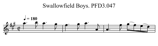 Swallowfield Boys. PFD3.047 - staff notation