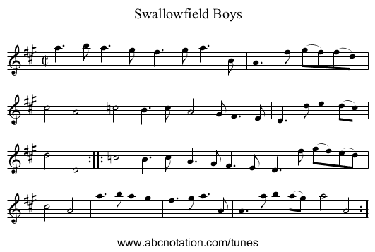 Swallowfield Boys - staff notation
