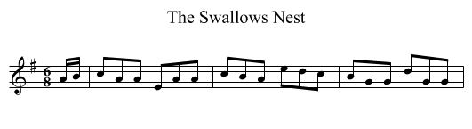Swallows Nest, The - staff notation
