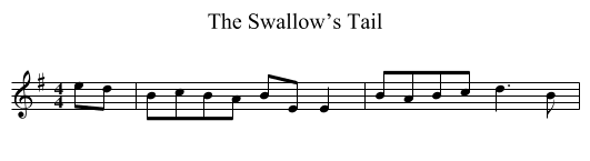 Swallow’s Tail, The  - staff notation