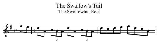 Swallow's Tail, The - staff notation