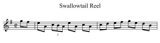Swallowtail Reel - staff notation