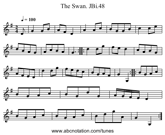 Swan. JBi.48, The - staff notation
