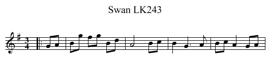 Swan LK243 - staff notation