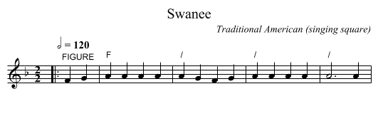 Swanee - staff notation