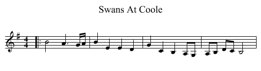 Swans At Coole - staff notation