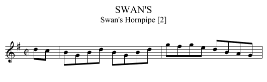 SWAN'S - staff notation