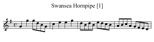 Swansea Hornpipe [1] - staff notation