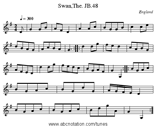 Swan,The. JB.48 - staff notation