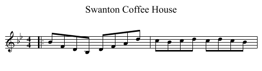 Swanton Coffee House - staff notation