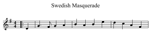 Swedish Masquerade - staff notation
