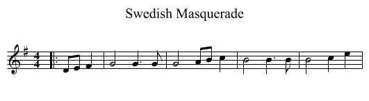 Swedish Masquerade - staff notation