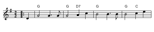 Swedish Masquerade - staff notation