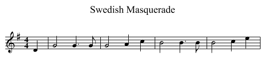 Swedish Masquerade - staff notation